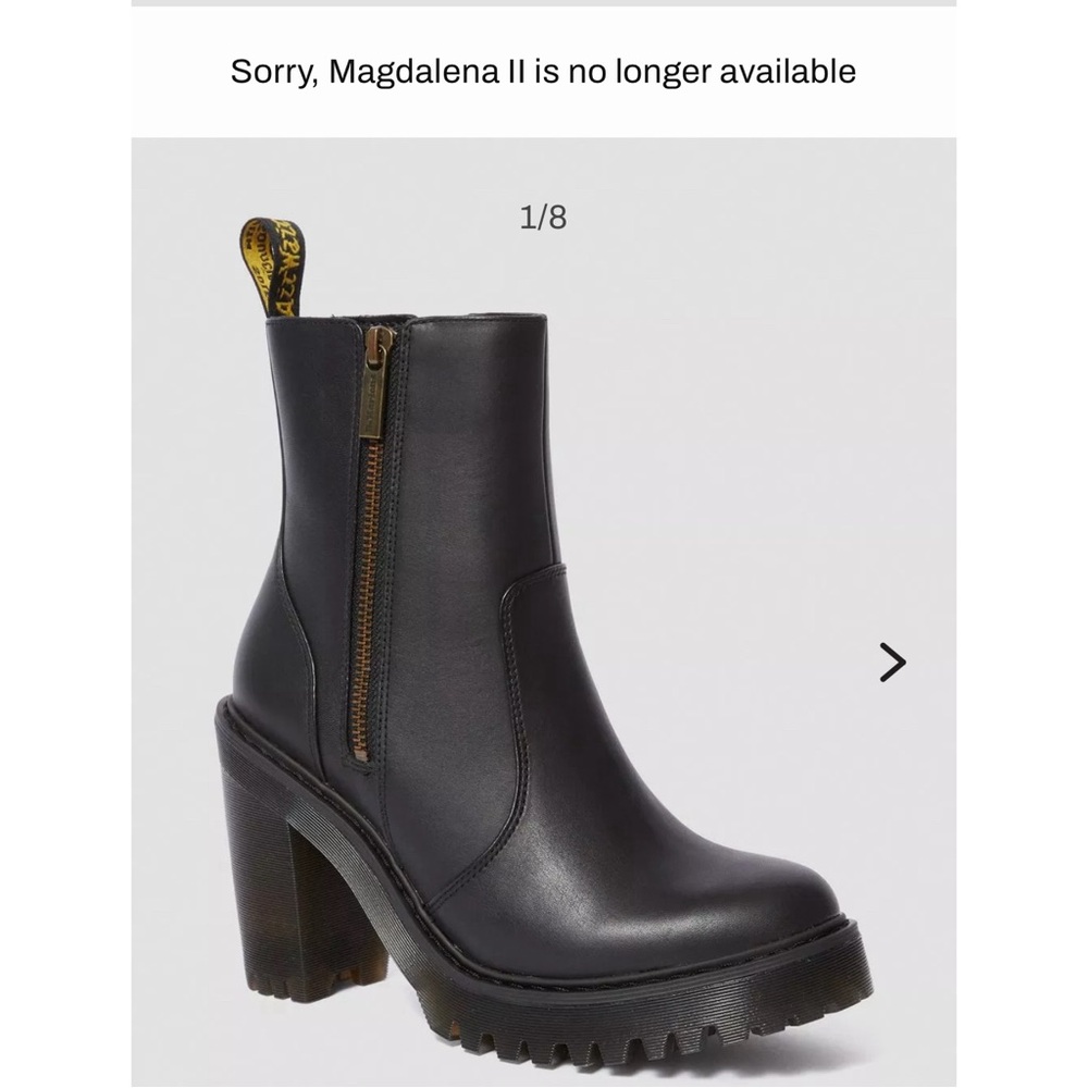 Dr. Martens Magdalena II Black Heel Ankle Zip Boot | Size EU 36 / US 5